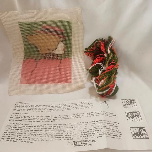 Lady with Hat Needlepoint Kit  13 Ct 5x7 B39 - Picture 1 of 6